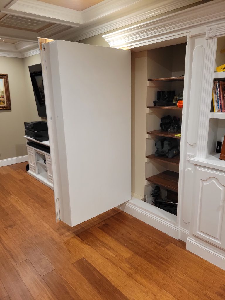 Built-in Bookcases with Concealed Closet Access