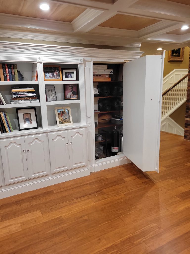 Built-in Bookcases with Concealed Closet Access